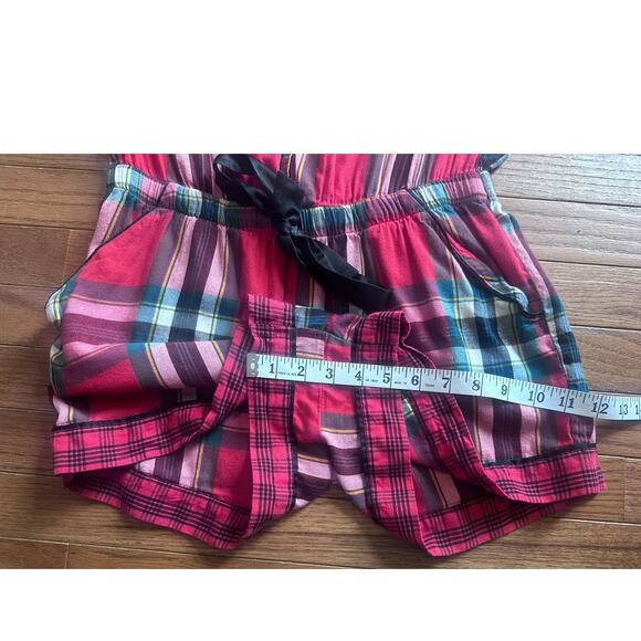 Victoria Secret Sleep Romper Plaid Red DREAM Small - Picture 8 of 10